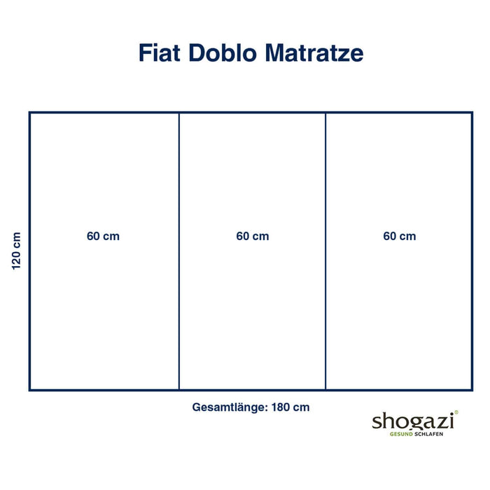 Fiat Doblo Matratze – 120×180 x 12 cm - Auto Matratze - shogazi ®