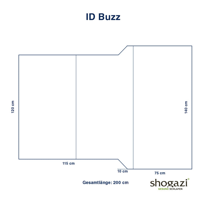 ID Buzz Matratze – 120/140×200 × 12 cm - Auto Matratze - shogazi ®