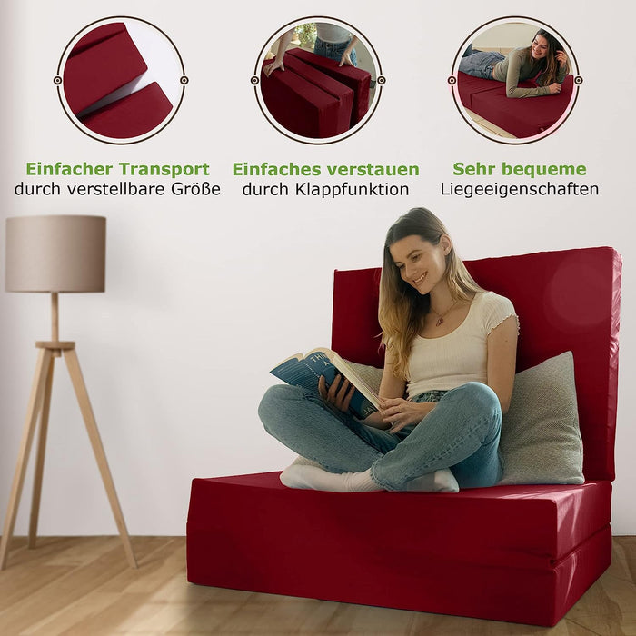 shogazi Klappmatratze 120x200 in Weinrot, Liegebreite im Größenvergleich #typ=groessenfoto;farbe=weinrot;groesse=120x200;pos=2