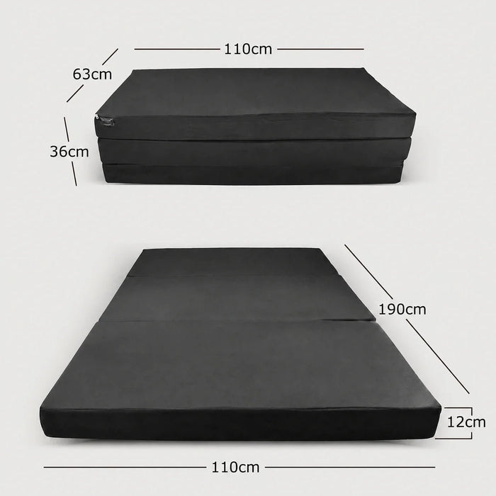 Klappmatratze – bequem schlafen statt Sofa - 110 x 190 cm - Anthrazit - Klappmatratze - shogazi ® #typ=mass;farbe=anthrazit;groesse=110x190