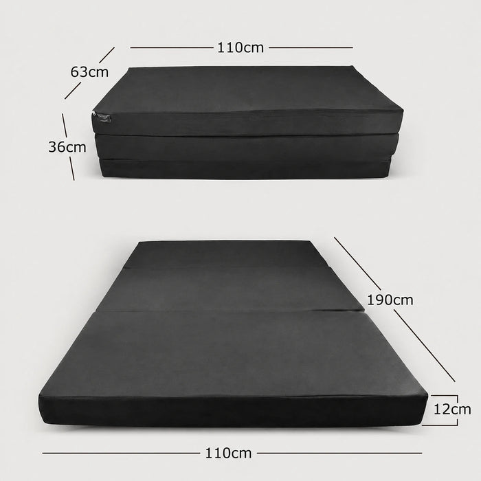 Klappmatratze – bequem schlafen statt Sofa - 110 x 190 cm - Anthrazit - Klappmatratze - shogazi ® #typ=mass;farbe=anthrazit;groesse=110x190