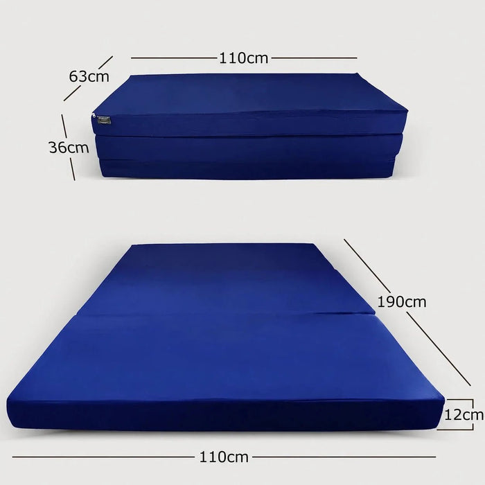 Klappmatratze – bequem schlafen statt Sofa - 110 x 190 cm - Marineblau - Klappmatratze - shogazi ® #typ=mass;farbe=marineblau;groesse=110x190