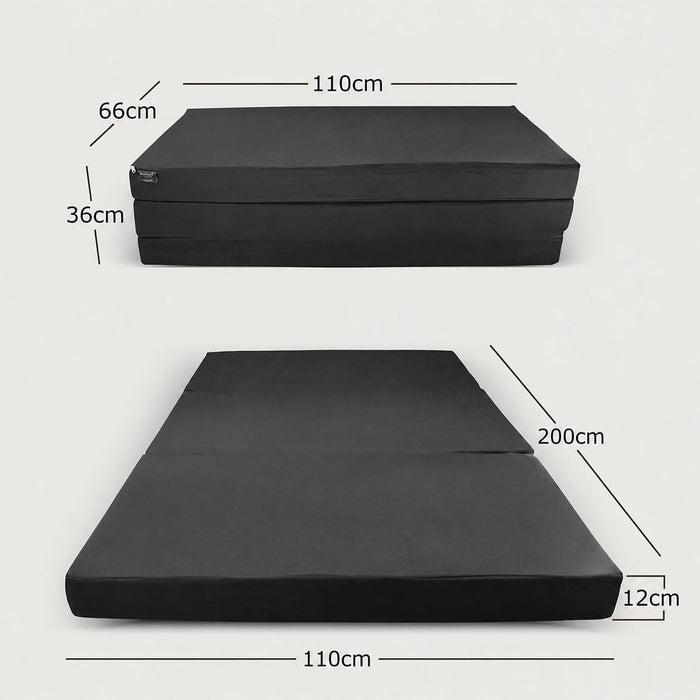 Klappmatratze – bequem schlafen statt Sofa - 110 x 200 cm - Anthrazit - Klappmatratze - shogazi ® #typ=mass;farbe=anthrazit;groesse=110x200