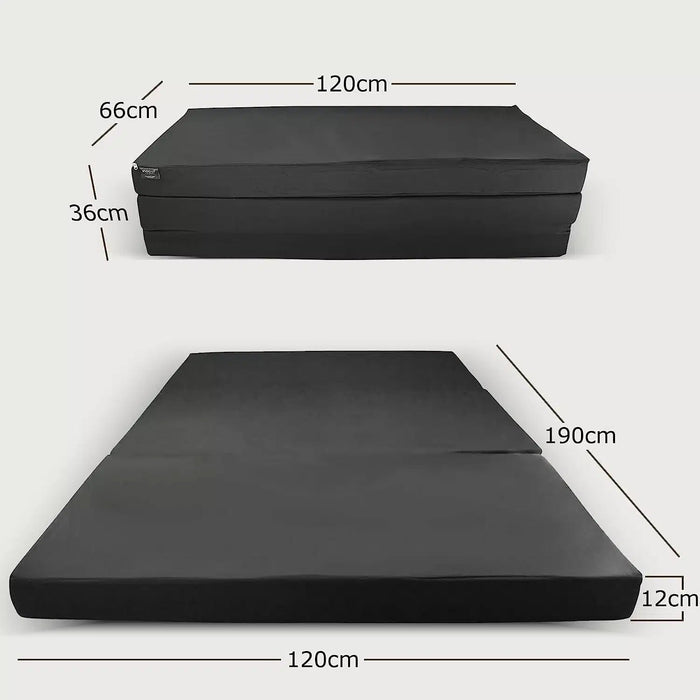 Klappmatratze – bequem schlafen statt Sofa - 120 x 190 cm - Anthrazit - Klappmatratze - shogazi ® #typ=mass;farbe=anthrazit;groesse=120x190