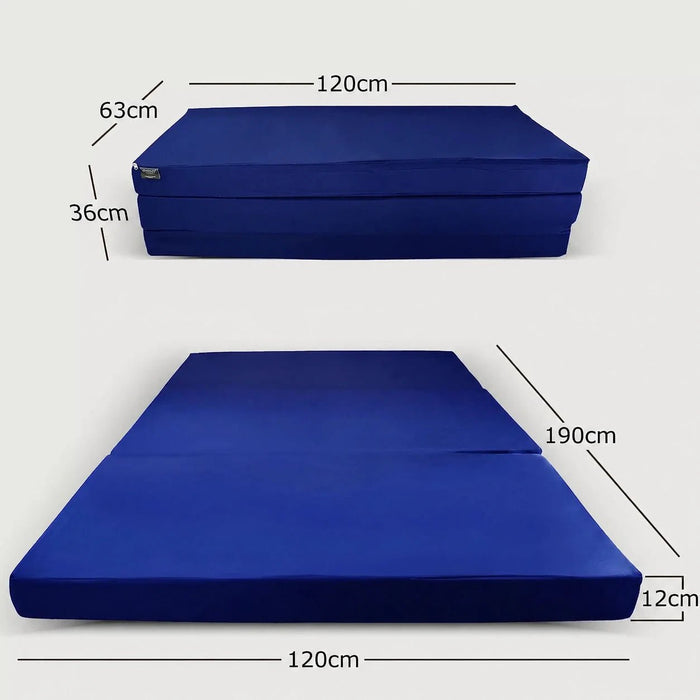 Klappmatratze – bequem schlafen statt Sofa - 120 x 190 cm - Marineblau - Klappmatratze - shogazi ® #typ=mass;farbe=marineblau;groesse=120x190