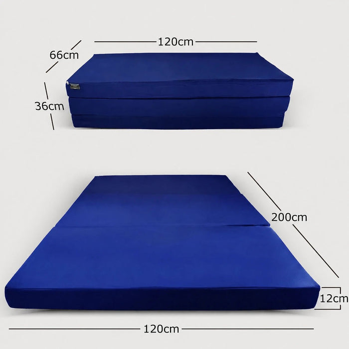 Klappmatratze – bequem schlafen statt Sofa - 120 x 200 cm - Marineblau - Klappmatratze - shogazi ® #typ=mass;farbe=marineblau;groesse=120x200