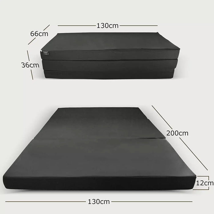 Klappmatratze – bequem schlafen statt Sofa - 130 x 200 cm - Anthrazit - Klappmatratze - shogazi ® #typ=mass;farbe=anthrazit;groesse=130x200