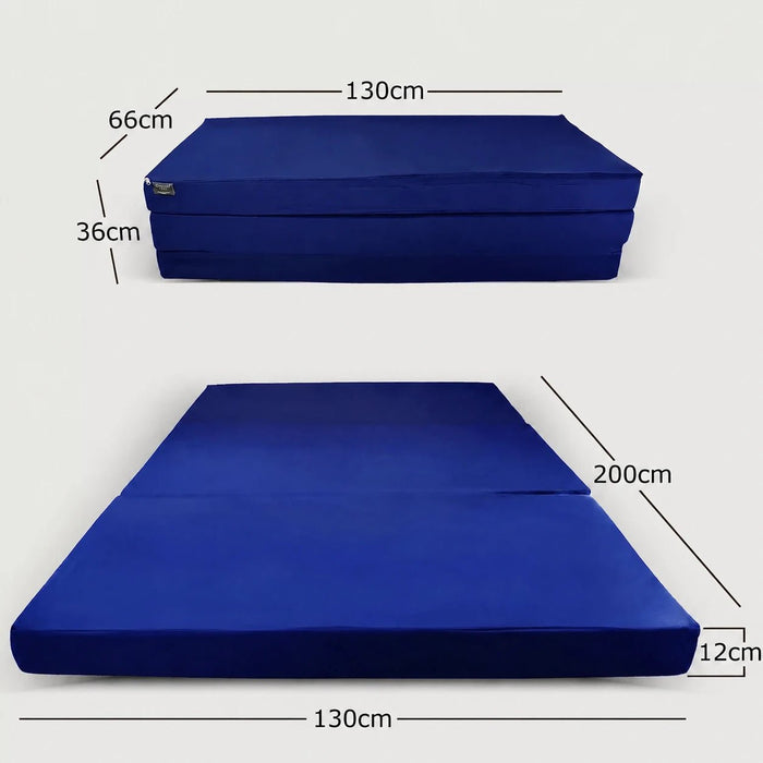 Klappmatratze – bequem schlafen statt Sofa - 130 x 200 cm - Marineblau - Klappmatratze - shogazi ® #typ=mass;farbe=marineblau;groesse=130x200