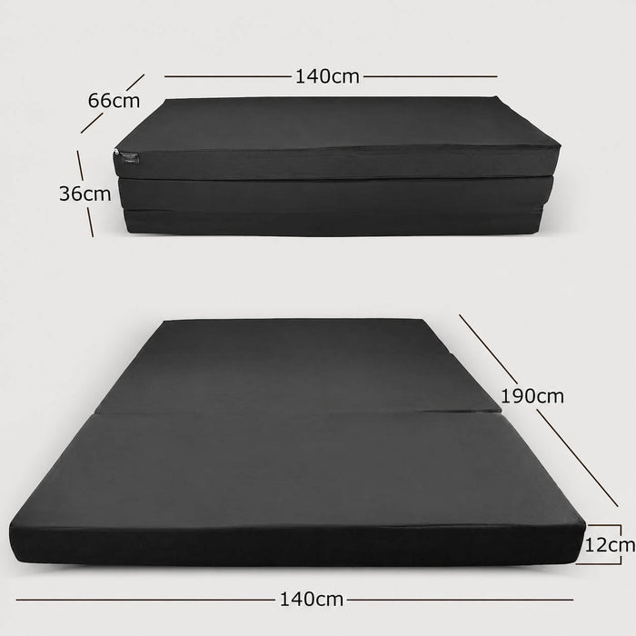 Klappmatratze – bequem schlafen statt Sofa - 140 x 190 cm - Anthrazit - Klappmatratze - shogazi ® #typ=mass;farbe=anthrazit;groesse=140x190