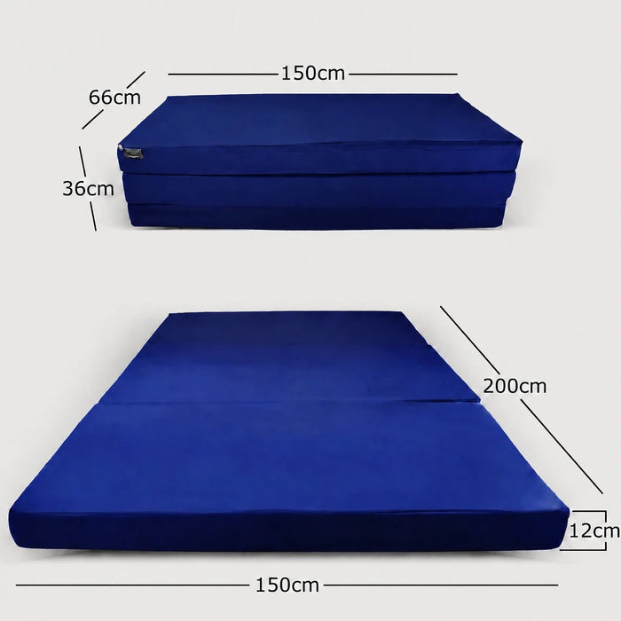Klappmatratze – bequem schlafen statt Sofa - 150 x 200 cm - Marineblau - Klappmatratze - shogazi ® #typ=mass;farbe=marineblau;groesse=150x200