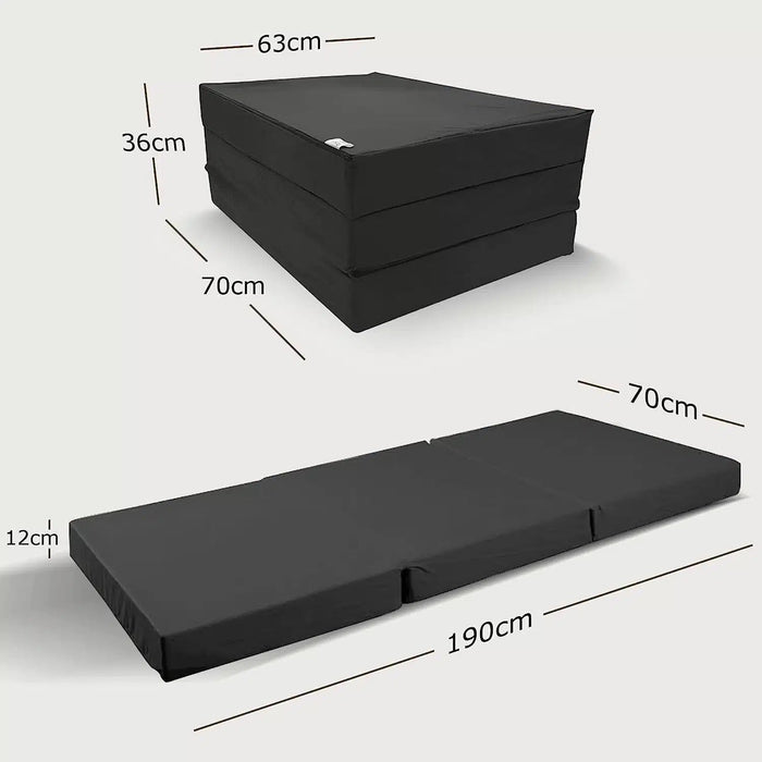Klappmatratze – bequem schlafen statt Sofa - 70 x 190 cm - Anthrazit - Klappmatratze - shogazi ® #typ=mass;farbe=anthrazit;groesse=70x190