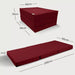 Maße der Faltmatratze 90x200 in Weinrot, Liegefläche 90 x 200 x 12 cm und Faltmaß 90 x 66 x 36 cm #typ=mass;farbe=weinrot;groesse=90x200;pos=7