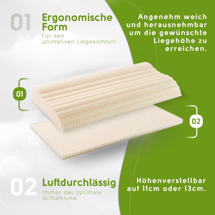 Ergonomische und luftdurchlässige Form des Kissens 